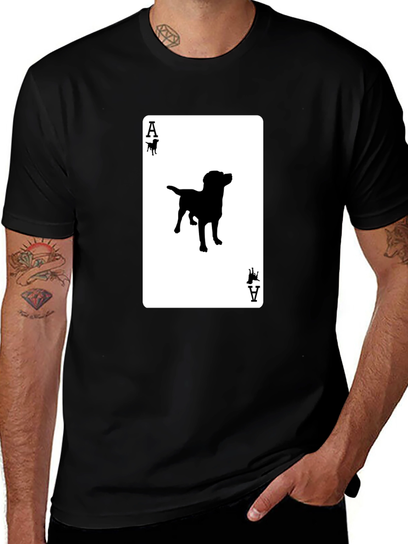 Ace of Dogs T-Shirt - Novelty Canine Card Tee