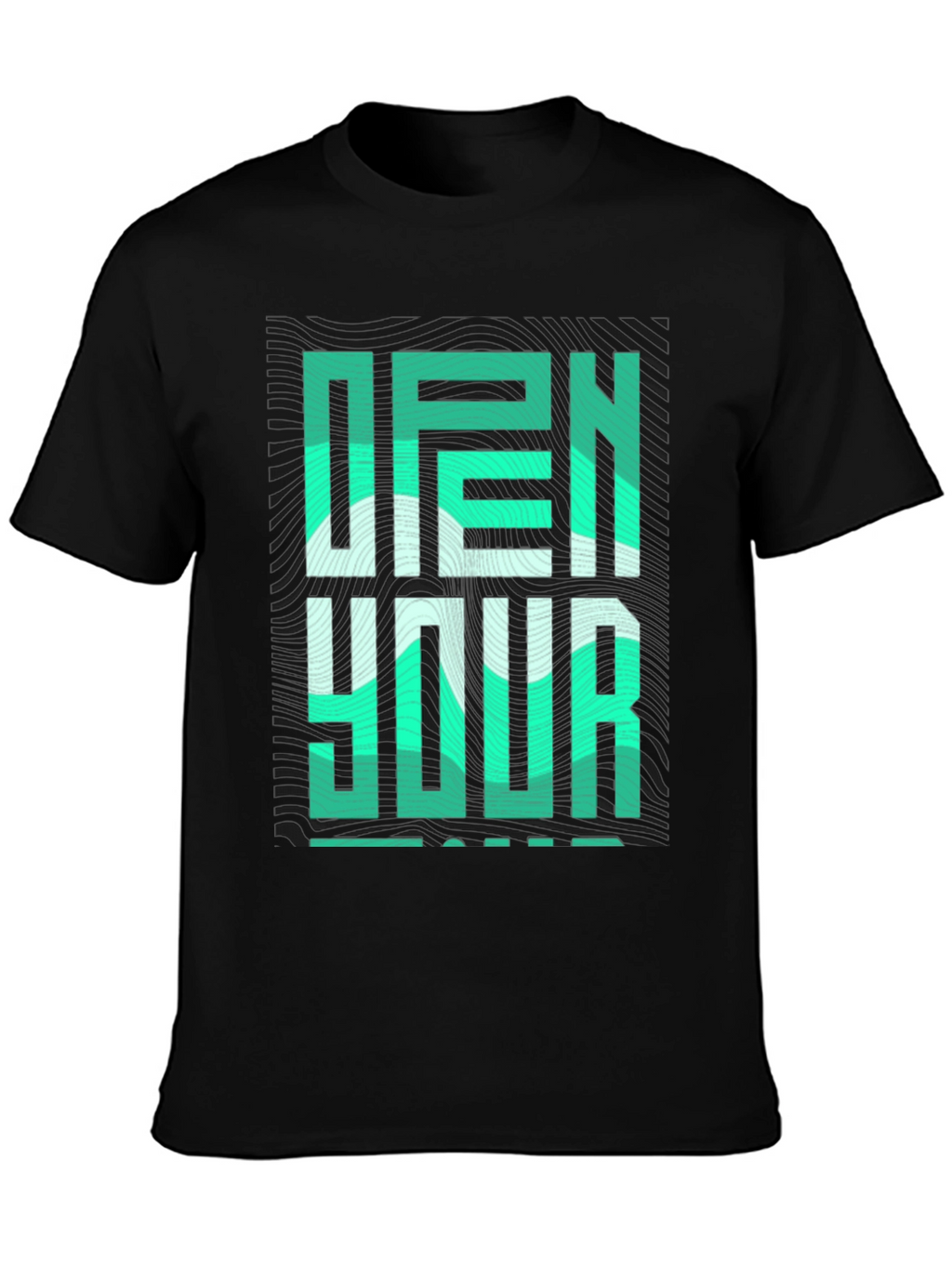 Open Your Mind Graphic Tee - Stylish Black T-Shirt