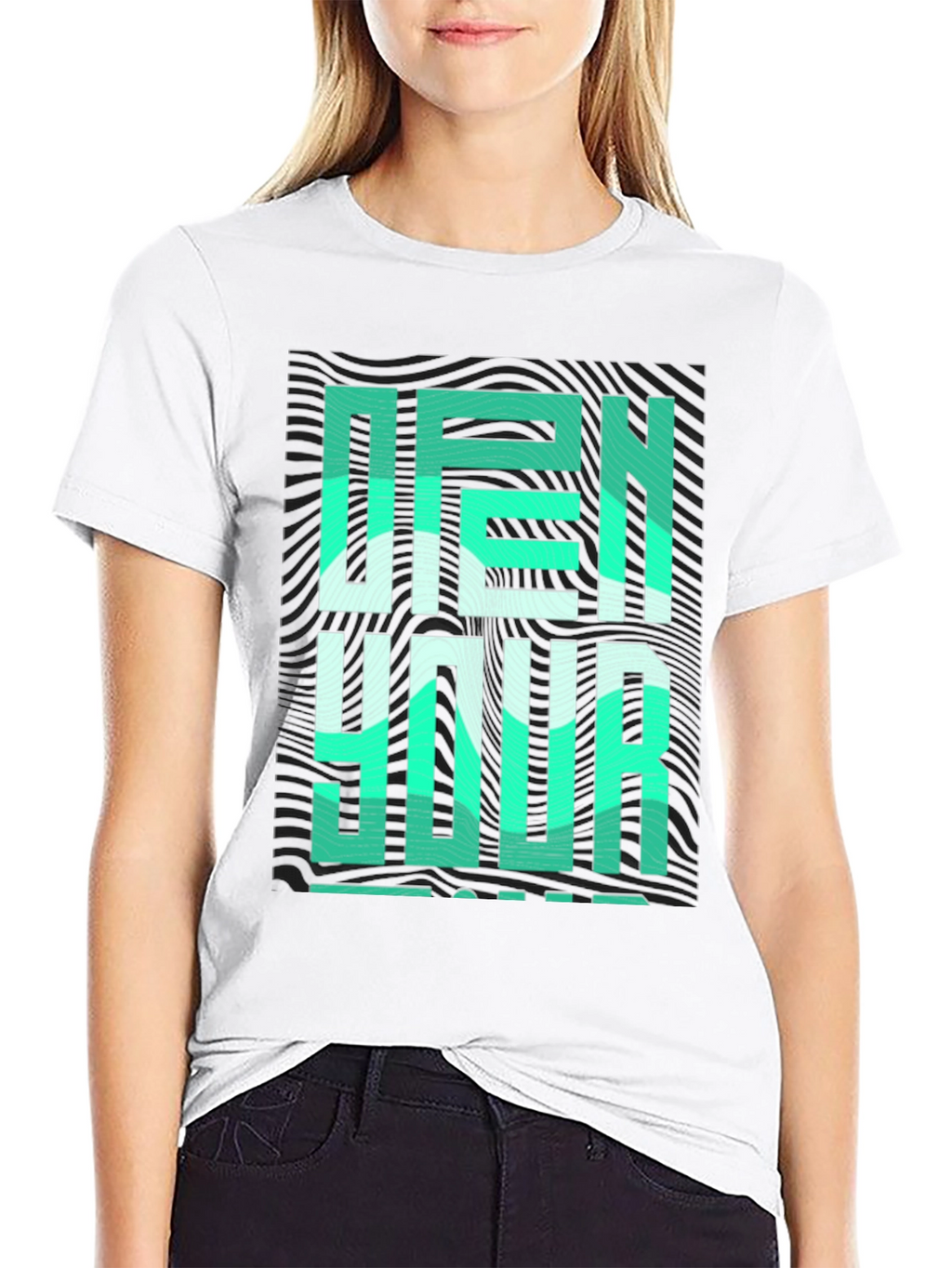 Open Your Mind Graphic Tee - Stylish Black T-Shirt