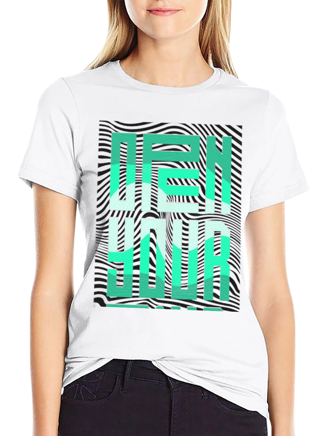 Open Your Mind Graphic Tee - Stylish Black T-Shirt