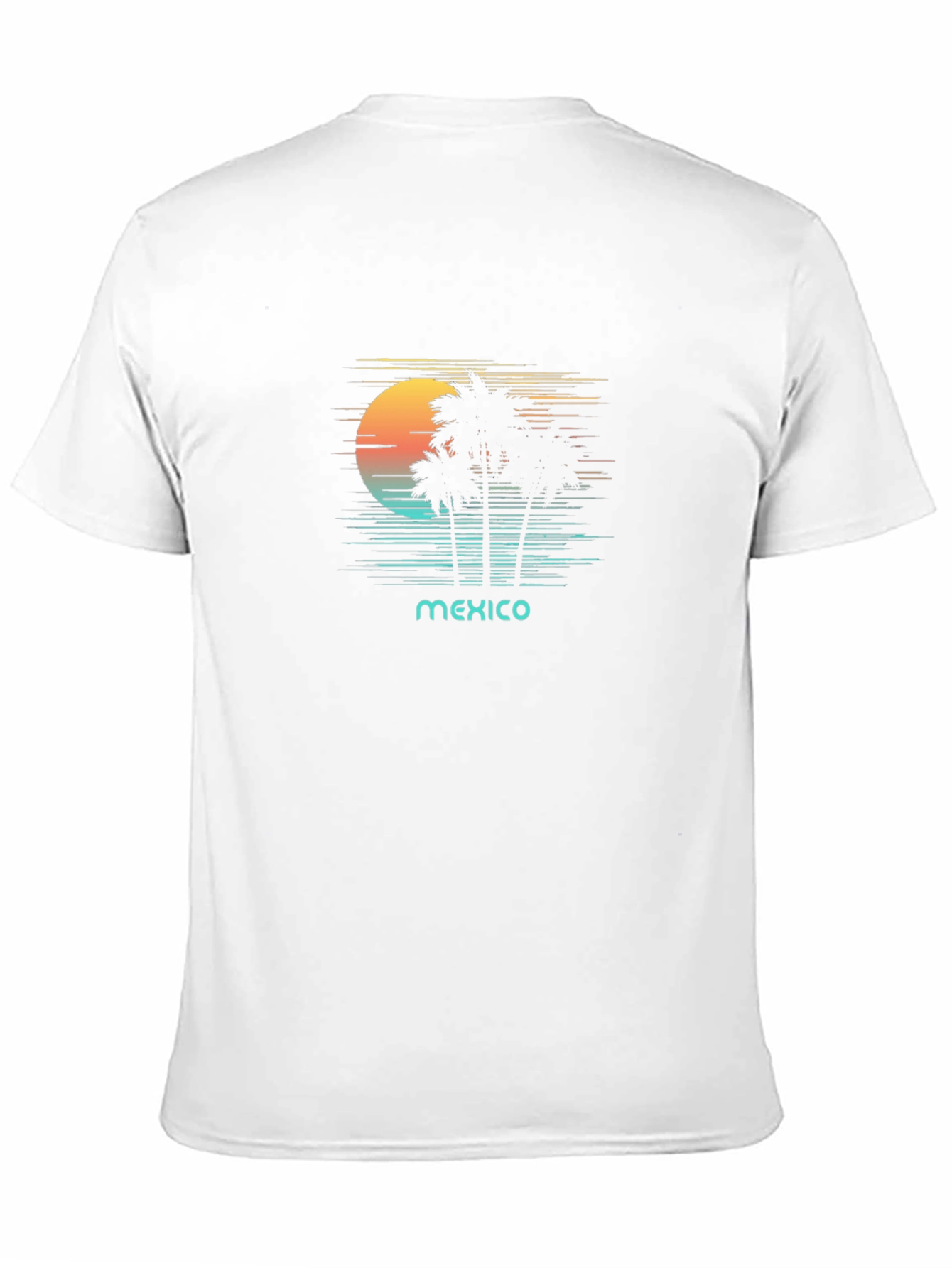 Mexico Palms Graphic Tee - Retro Sunset Palm Trees