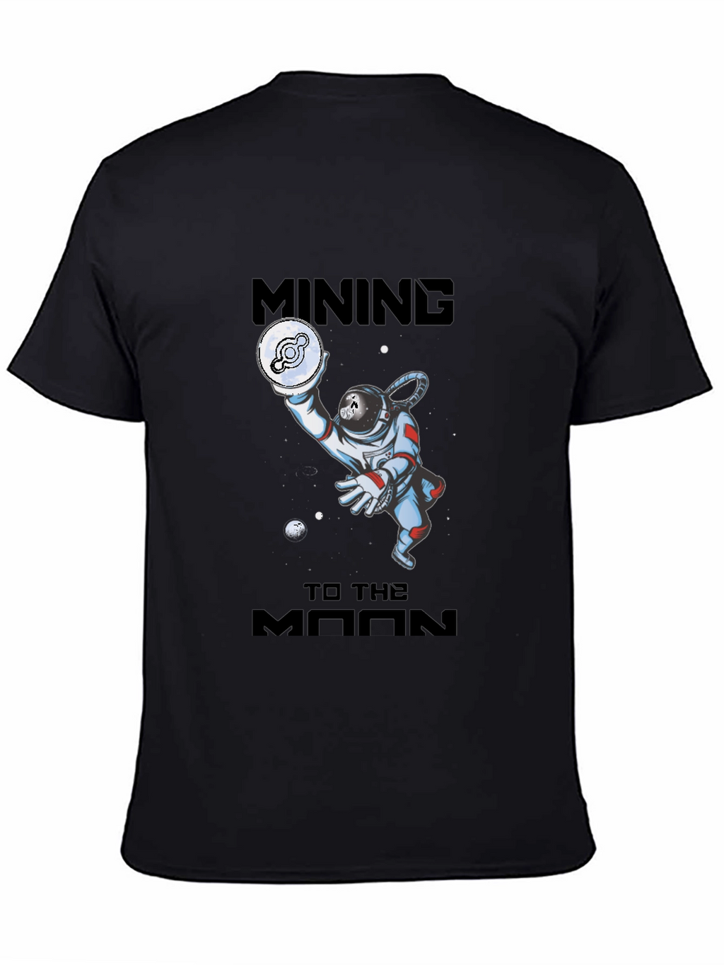 Mining To The Moon Black T-Shirt