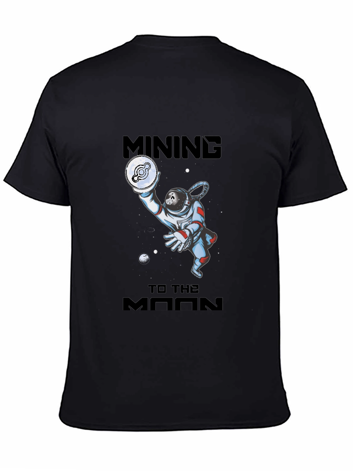 Mining To The Moon Black T-Shirt