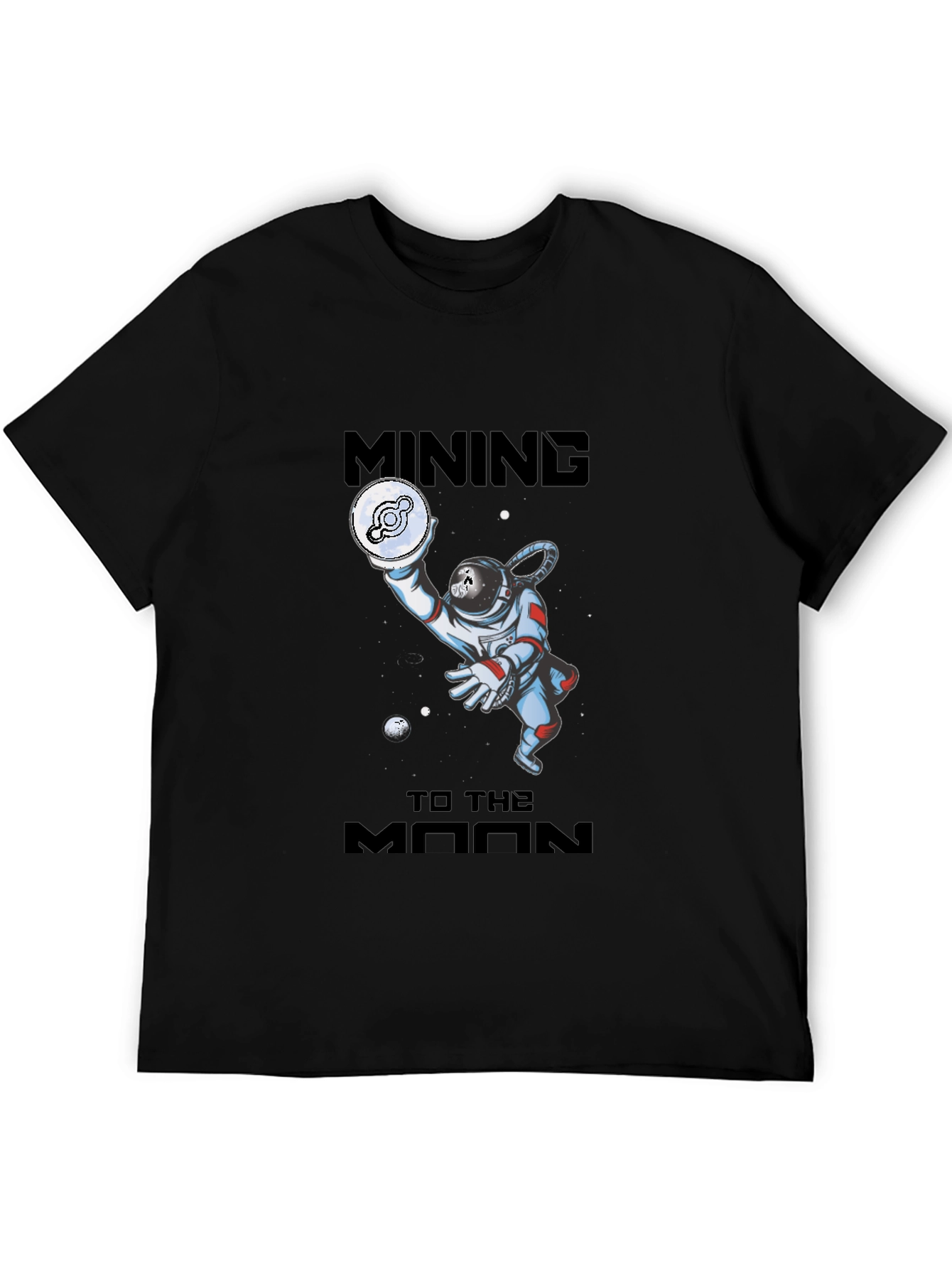 Mining To The Moon Black T-Shirt