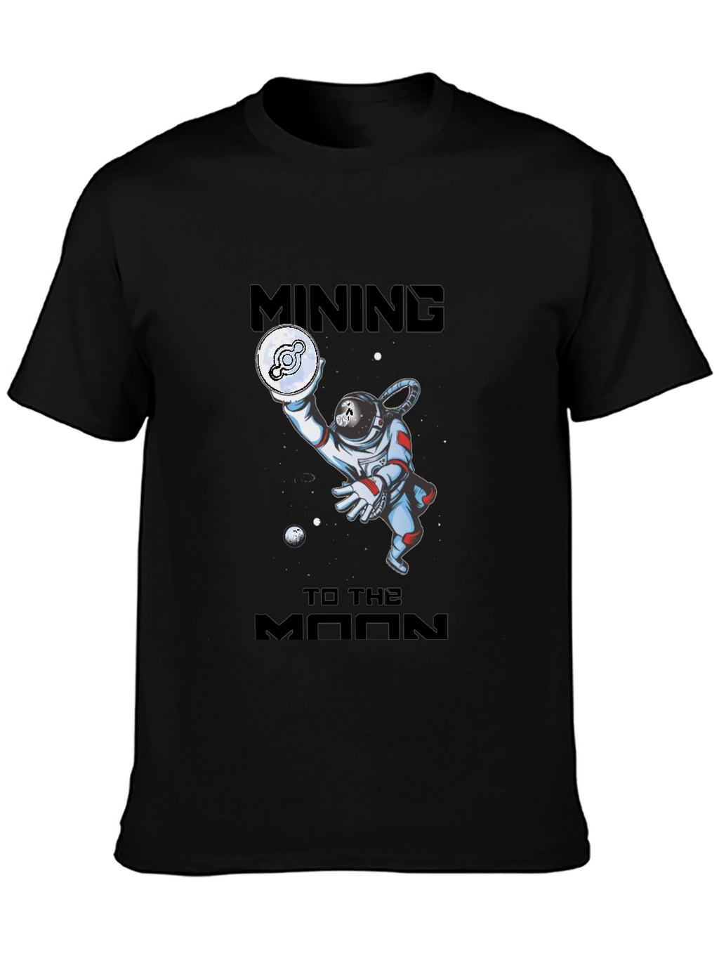 Mining To The Moon Black T-Shirt