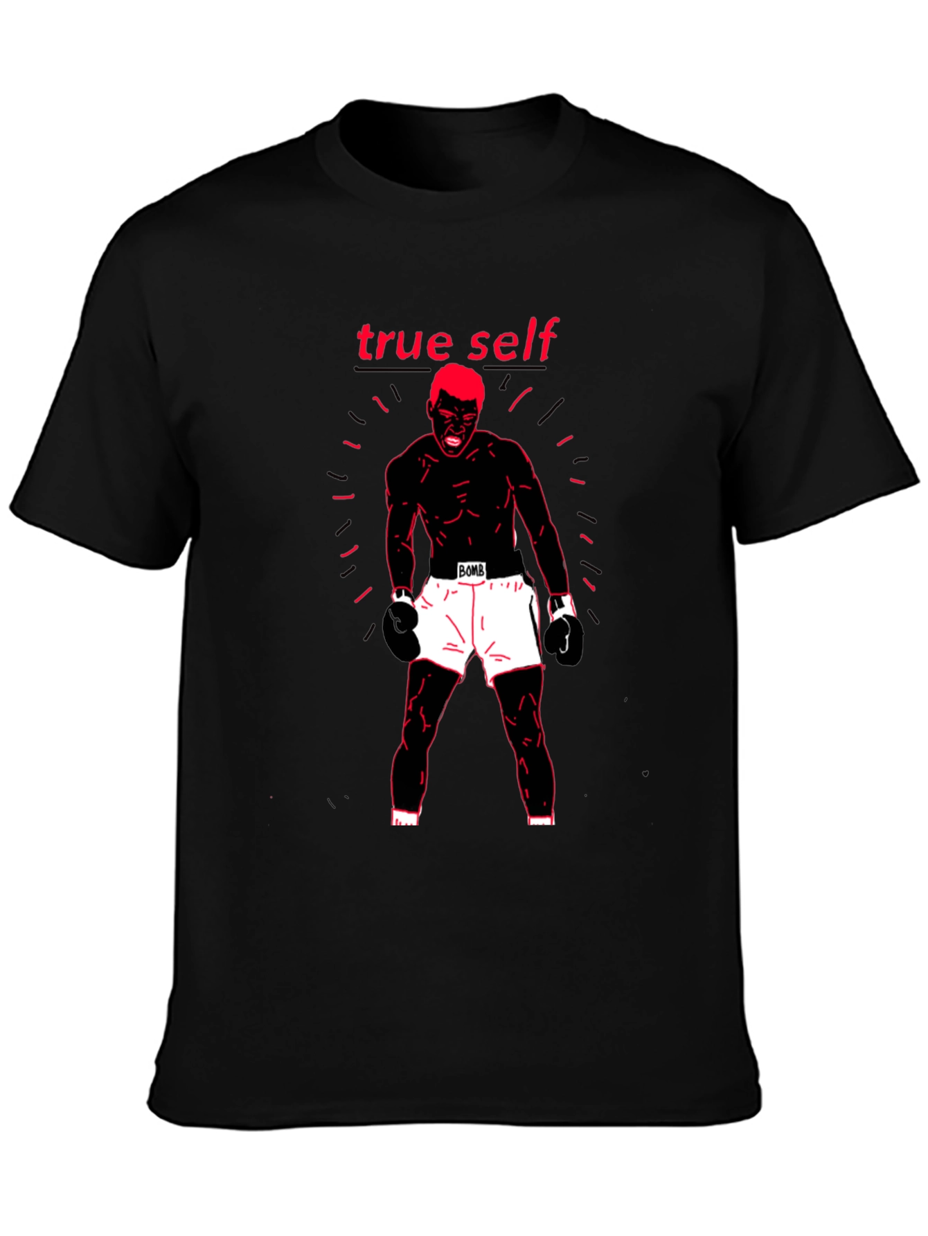 True Self Black Graphic Print Tee