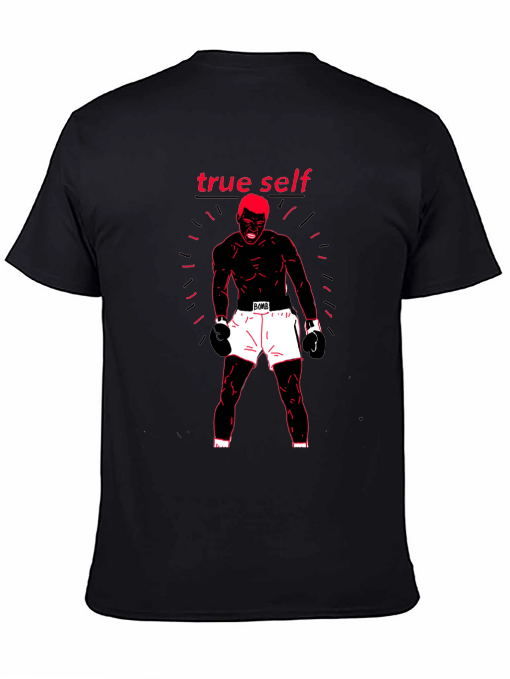 True Self Black Graphic Print Tee