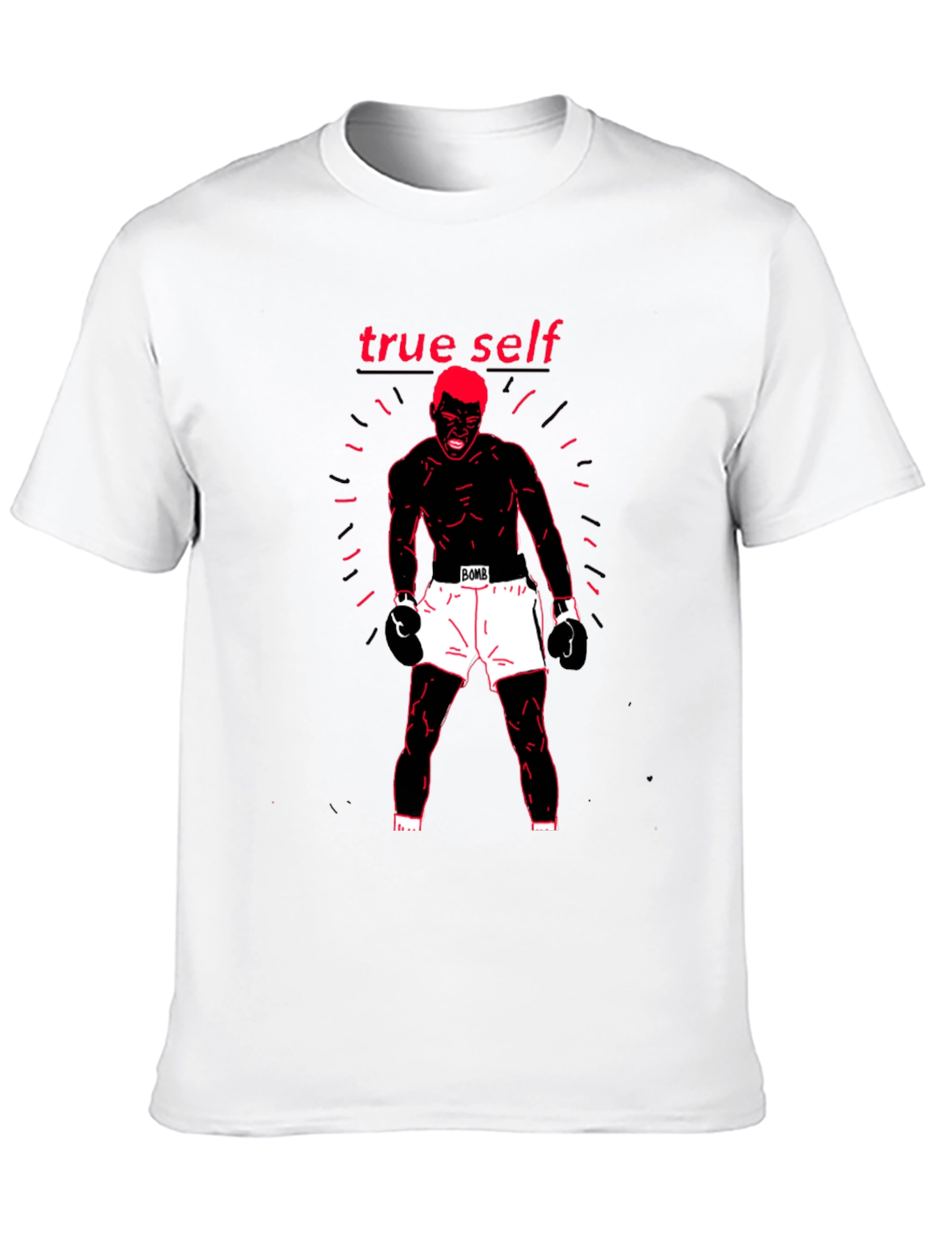 True Self Black Graphic Print Tee
