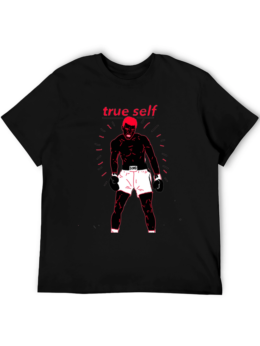 True Self Black Graphic Print Tee
