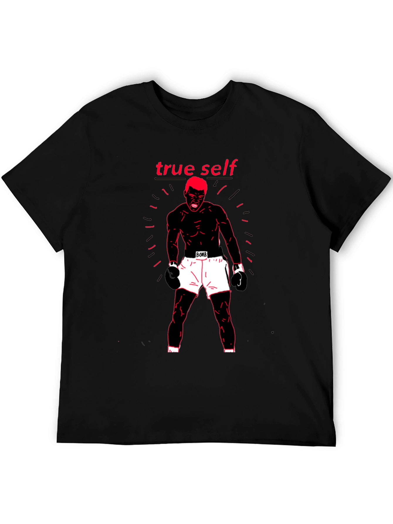 True Self Black Graphic Print Tee