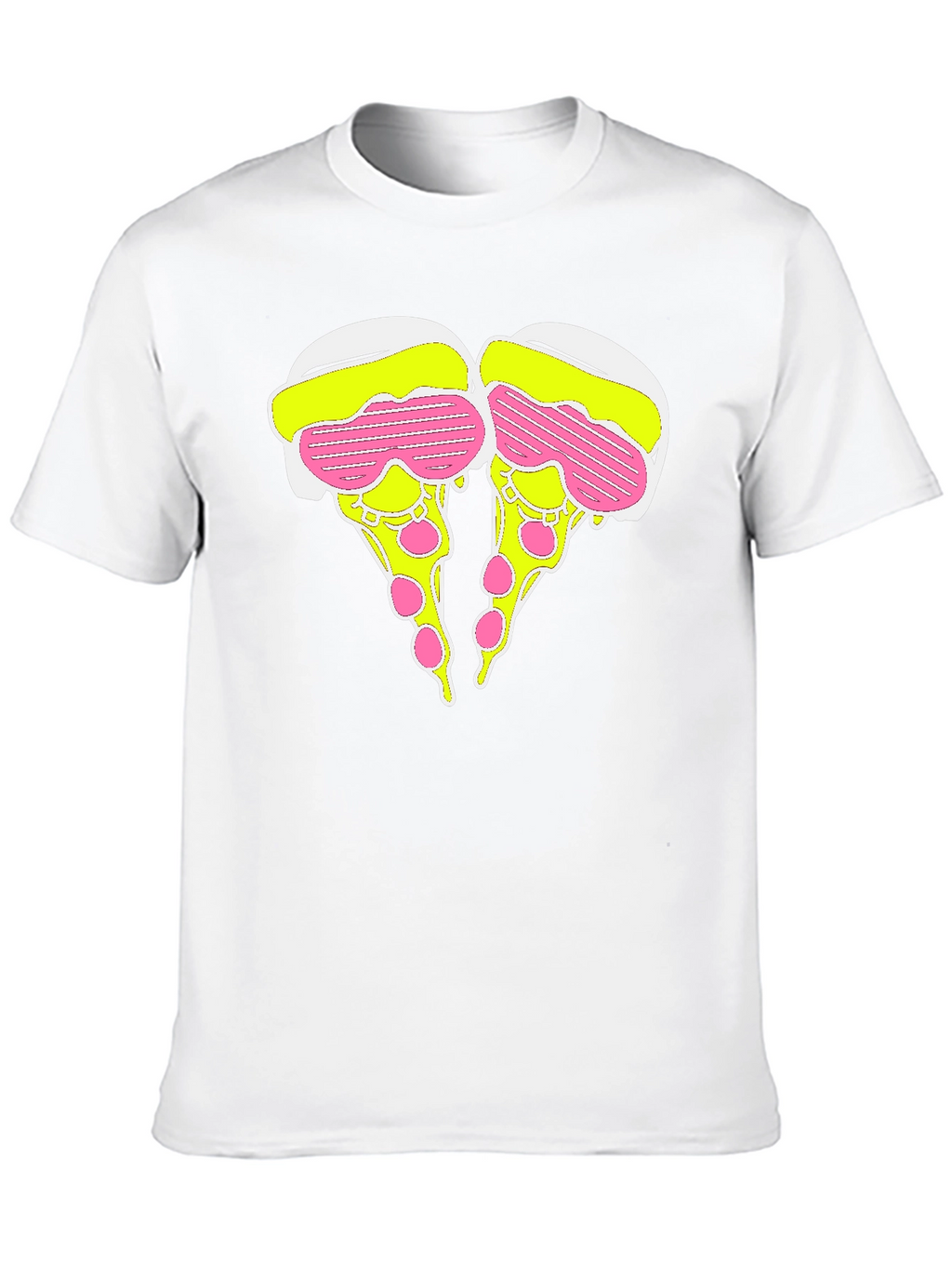 Novelty Pizza Slice Graphic T-Shirt - Black