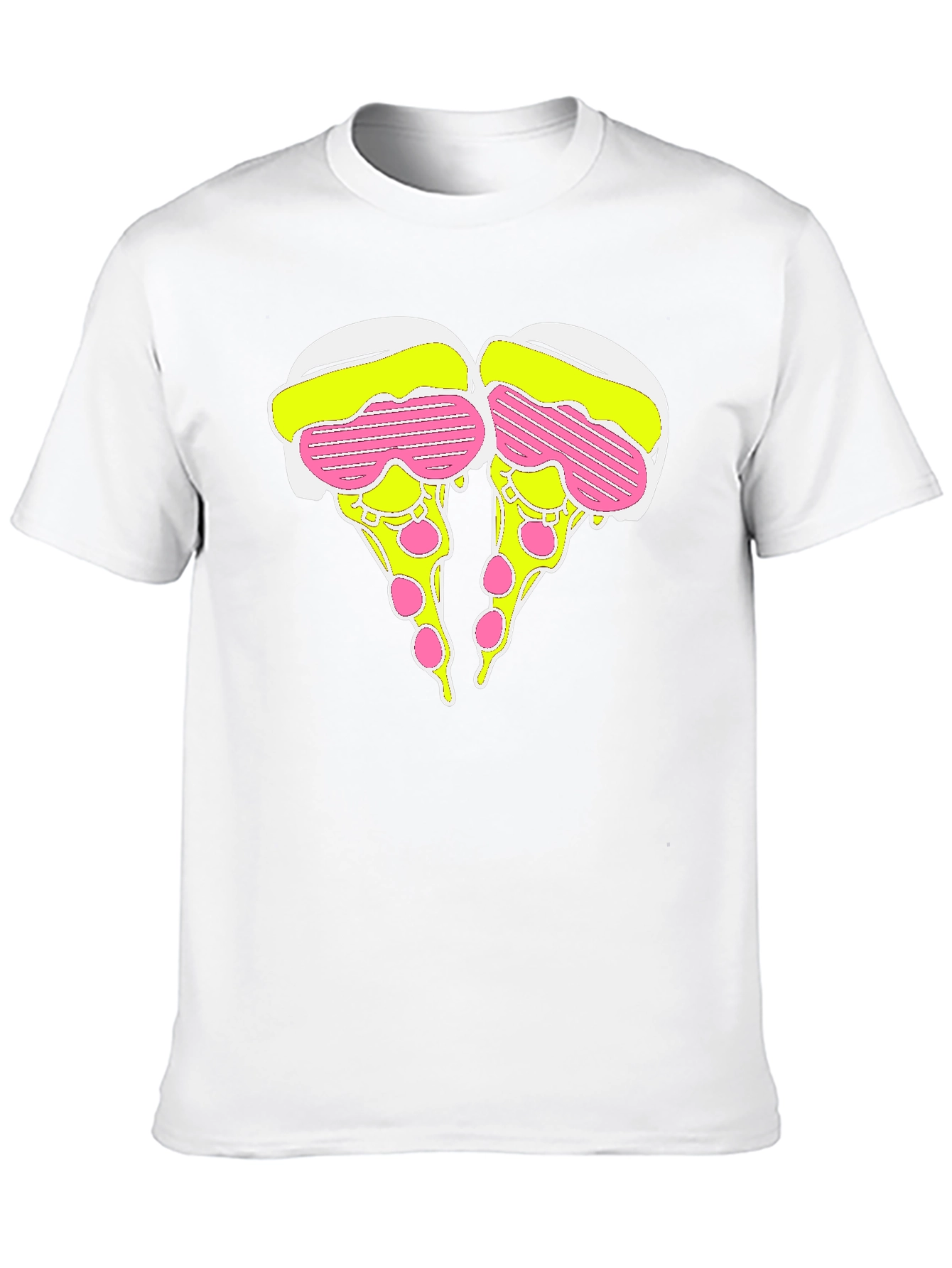 Novelty Pizza Slice Graphic T-Shirt - Black