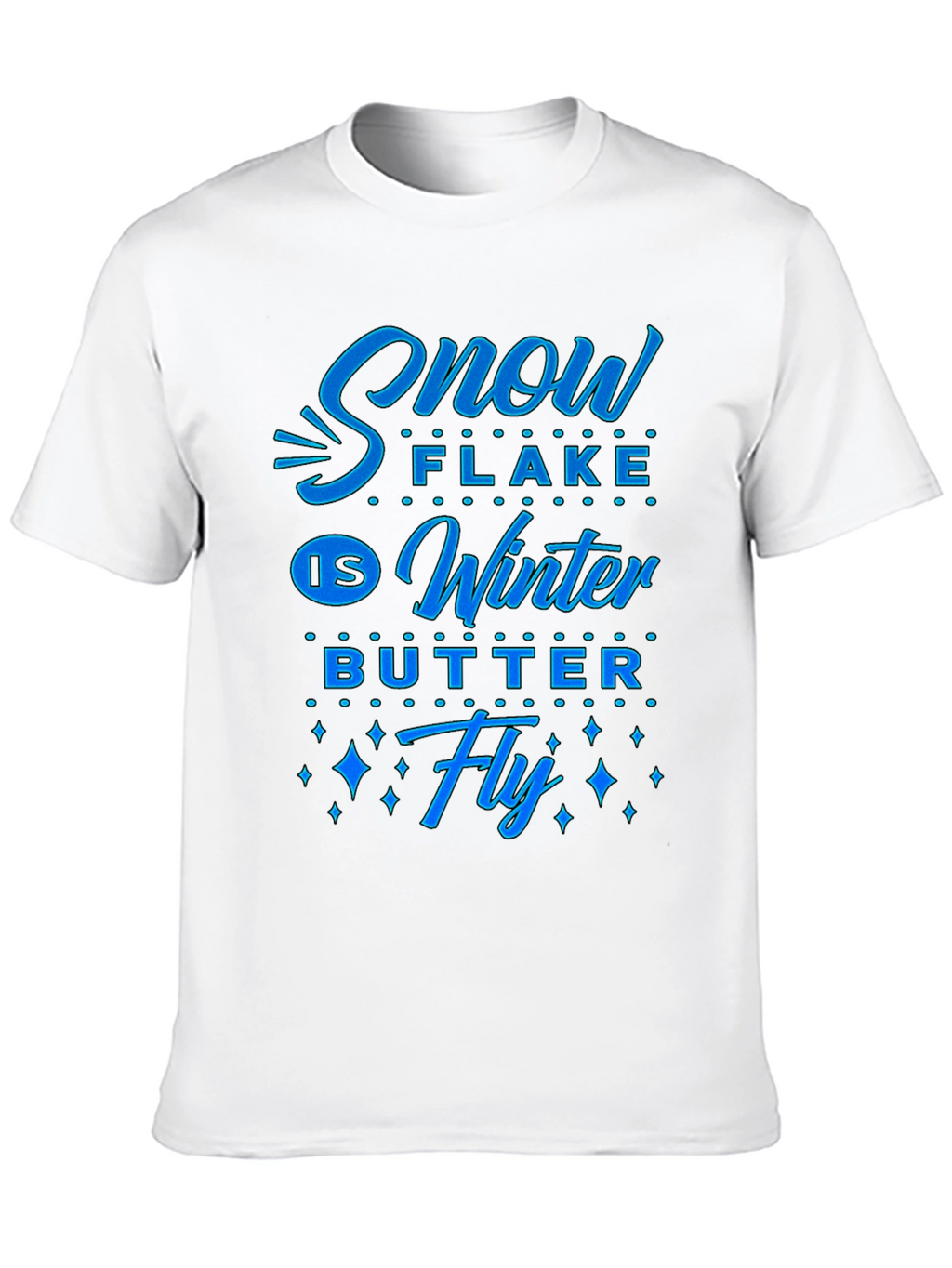 Snowflake Winter Butterfly Graphic Tee - Black