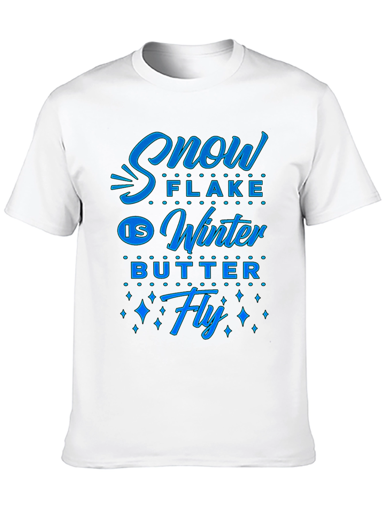 Snowflake Winter Butterfly Graphic Tee - Black