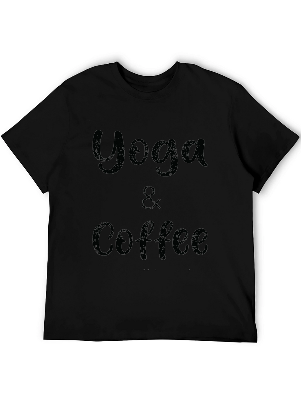 Yoga & Coffee Graphic Tee - Black Cotton T-Shirt