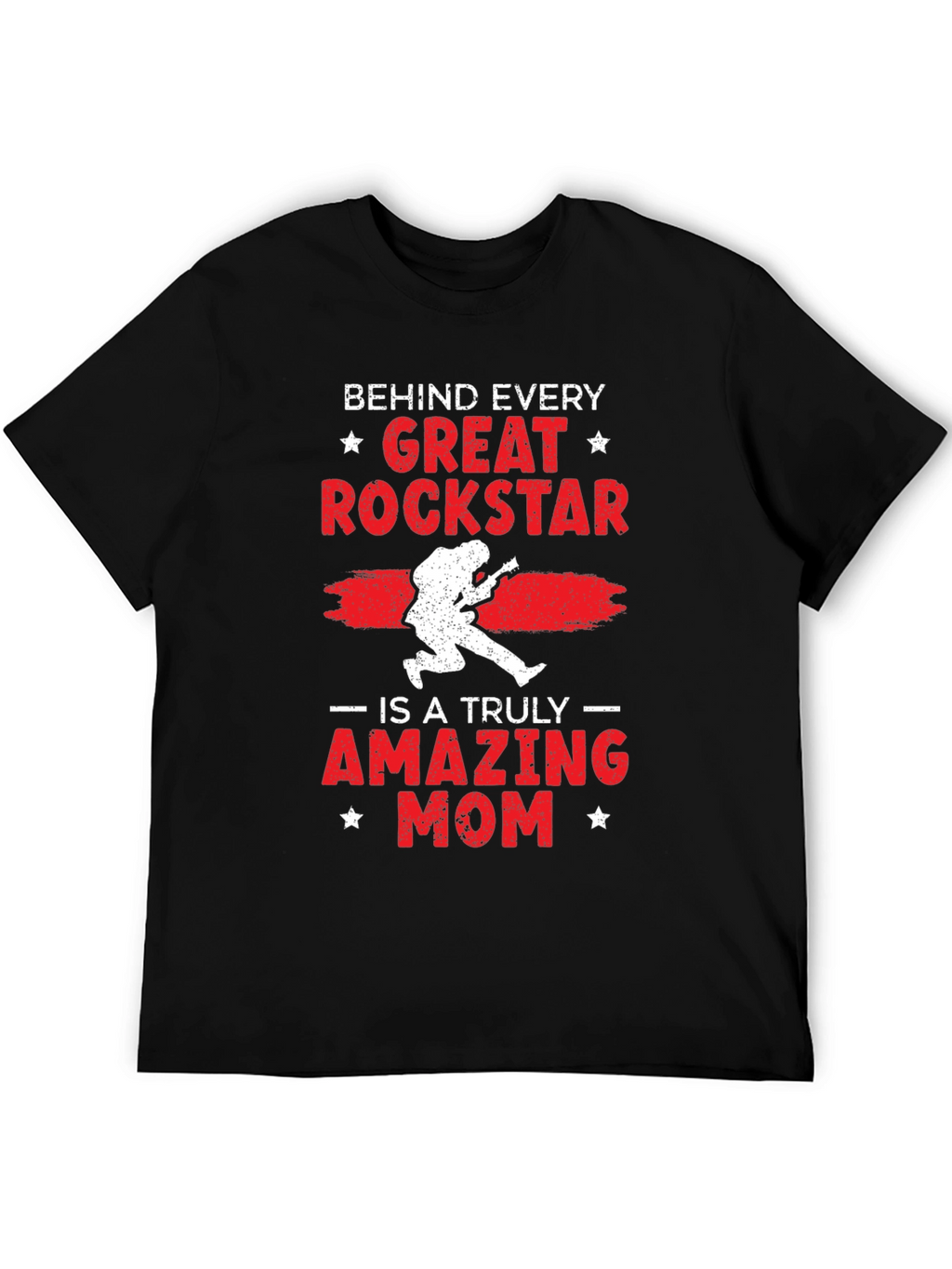 Great Rockstar Mom Black Graphic Tee