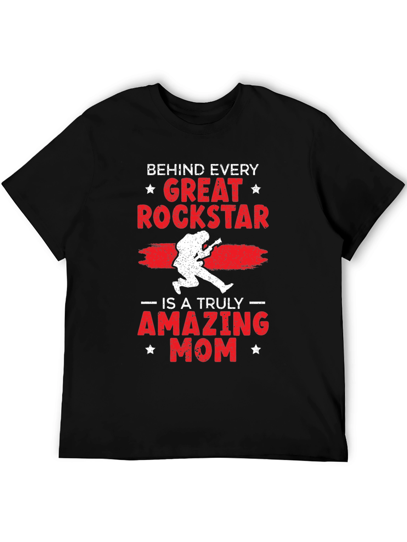Great Rockstar Mom Black Graphic Tee