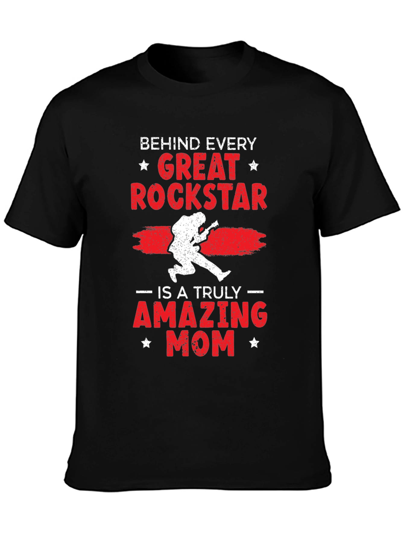 Great Rockstar Mom Black Graphic Tee
