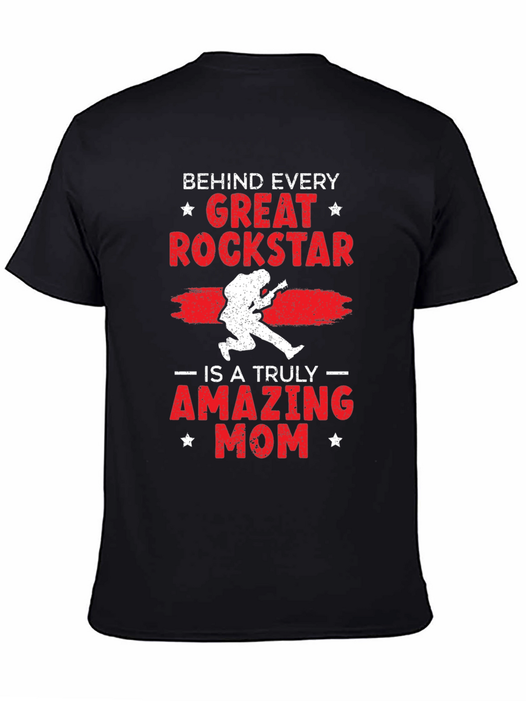 Great Rockstar Mom Black Graphic Tee