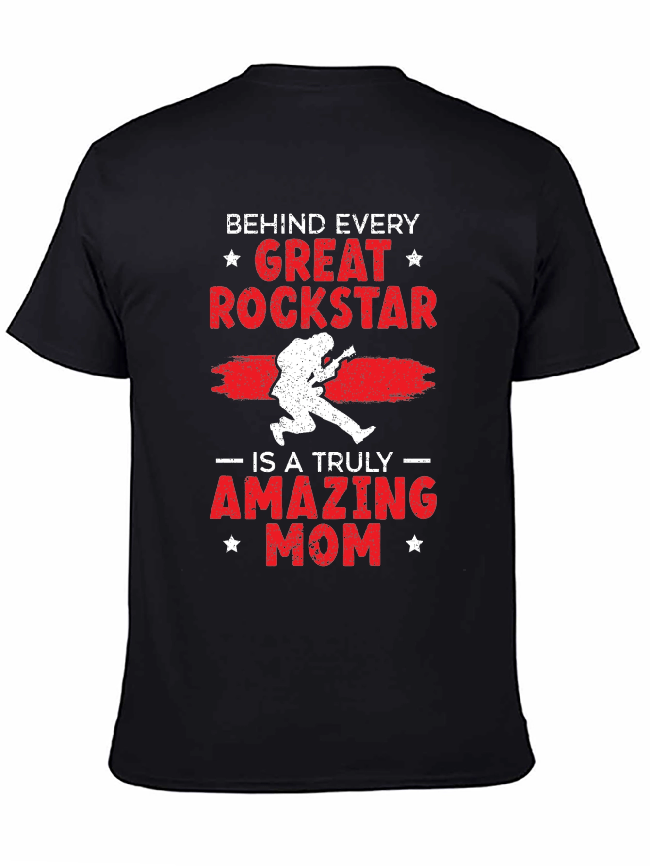 Great Rockstar Mom Black Graphic Tee