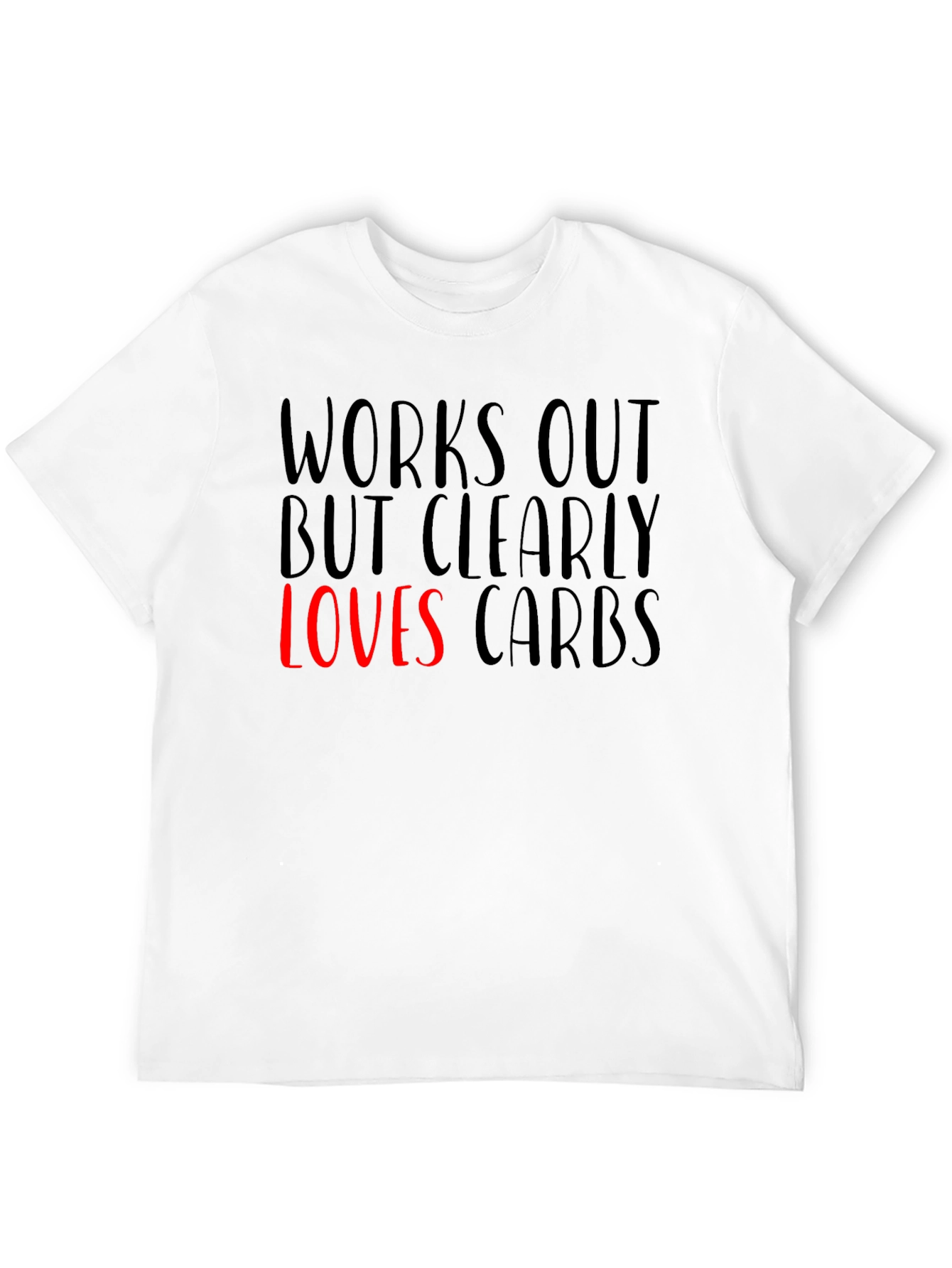 Funny Works Out Loves Carbs Graphic T-Shirt