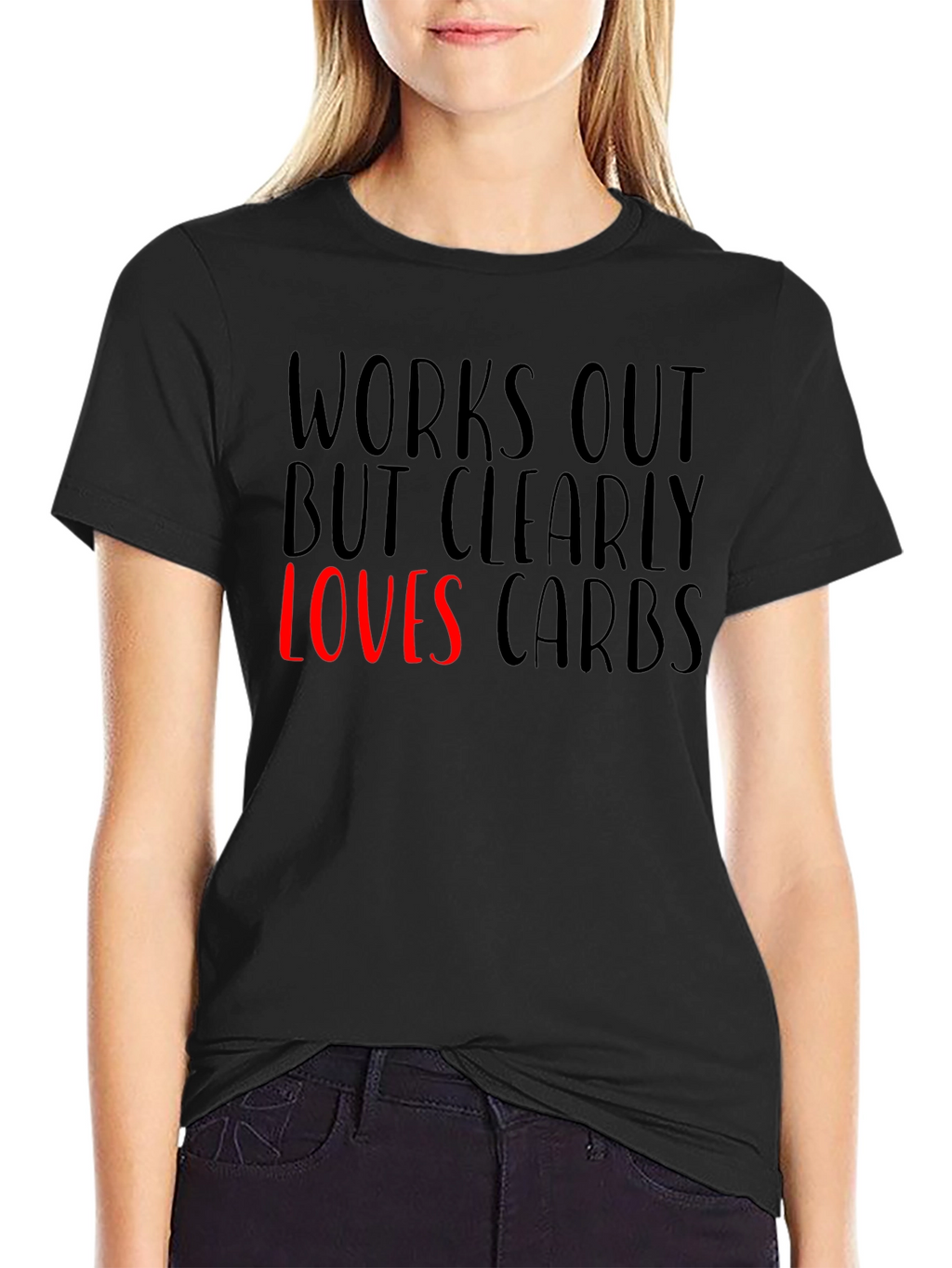 Funny Works Out Loves Carbs Graphic T-Shirt
