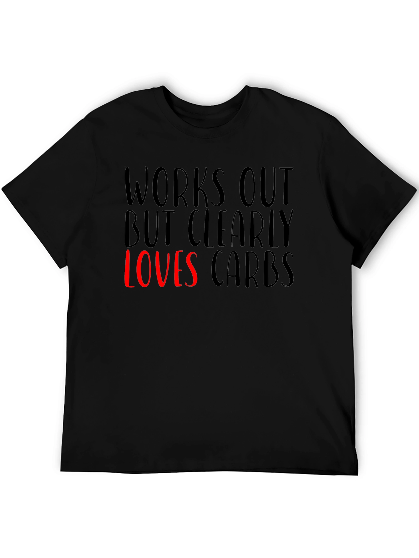 Funny Works Out Loves Carbs Graphic T-Shirt