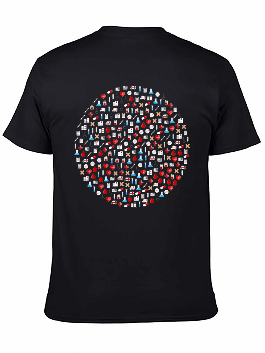 Healthcare Icon Circle Graphic Tee - Black