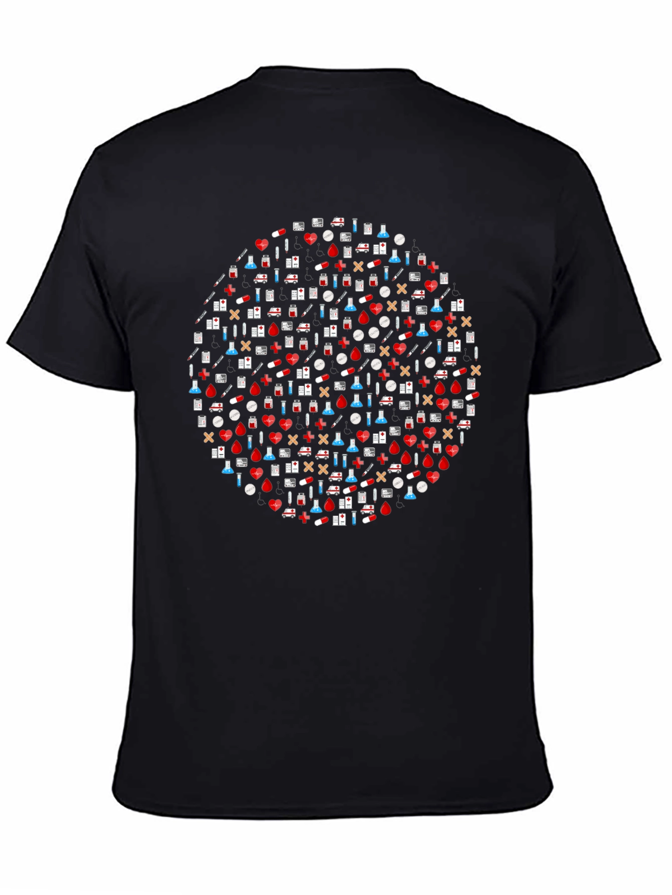 Healthcare Icon Circle Graphic Tee - Black