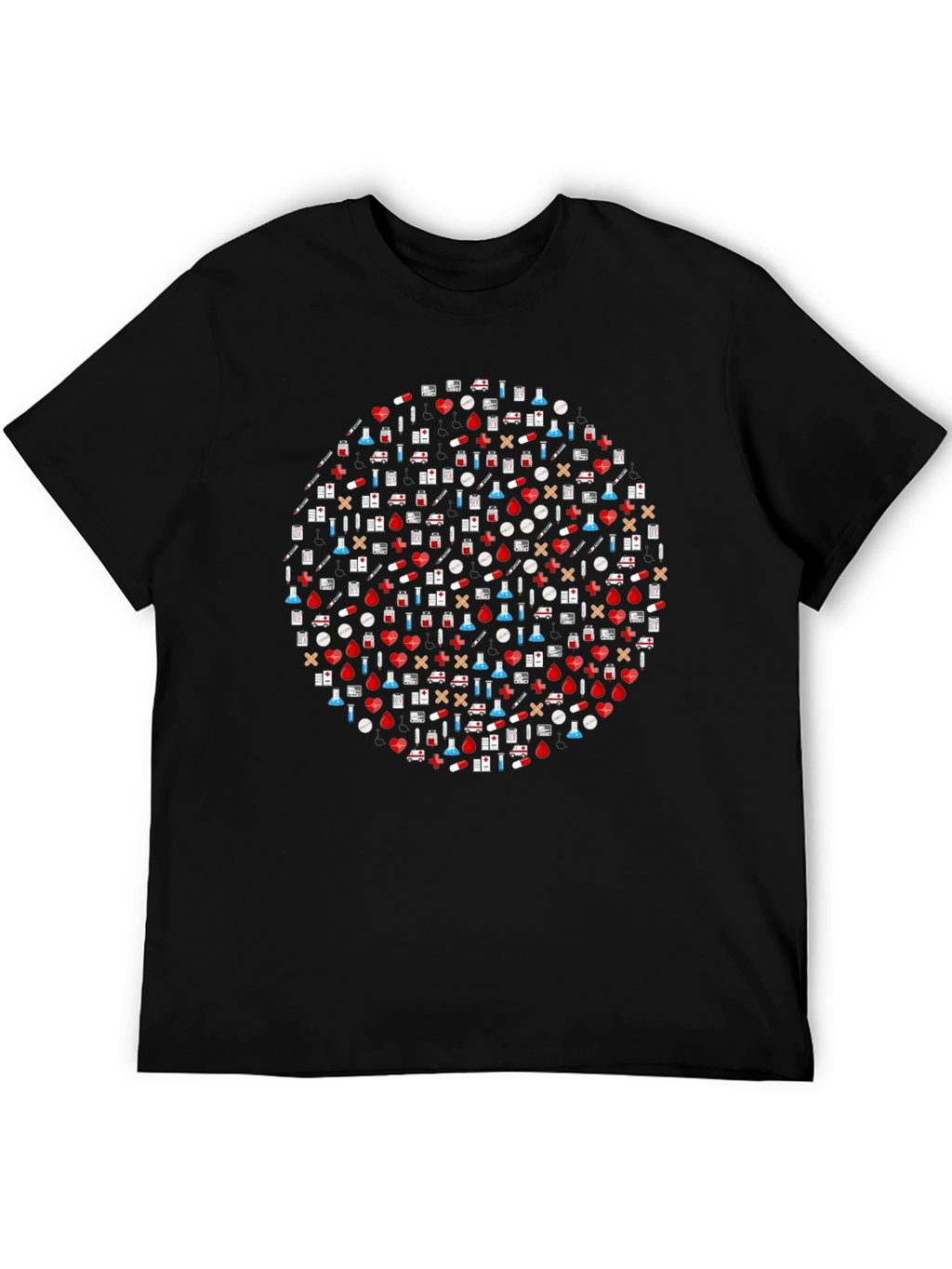 Healthcare Icon Circle Graphic Tee - Black