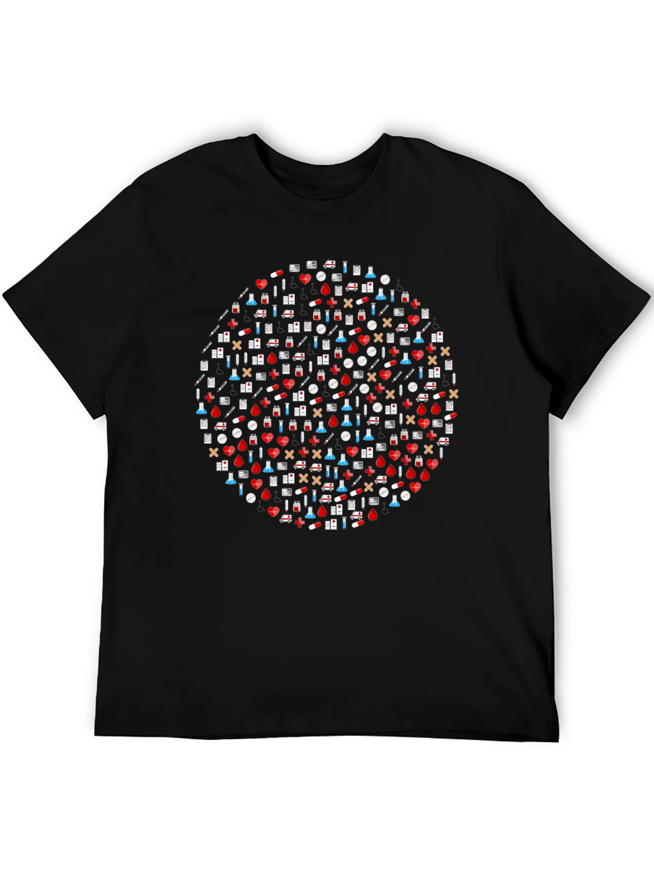 Healthcare Icon Circle Graphic Tee - Black