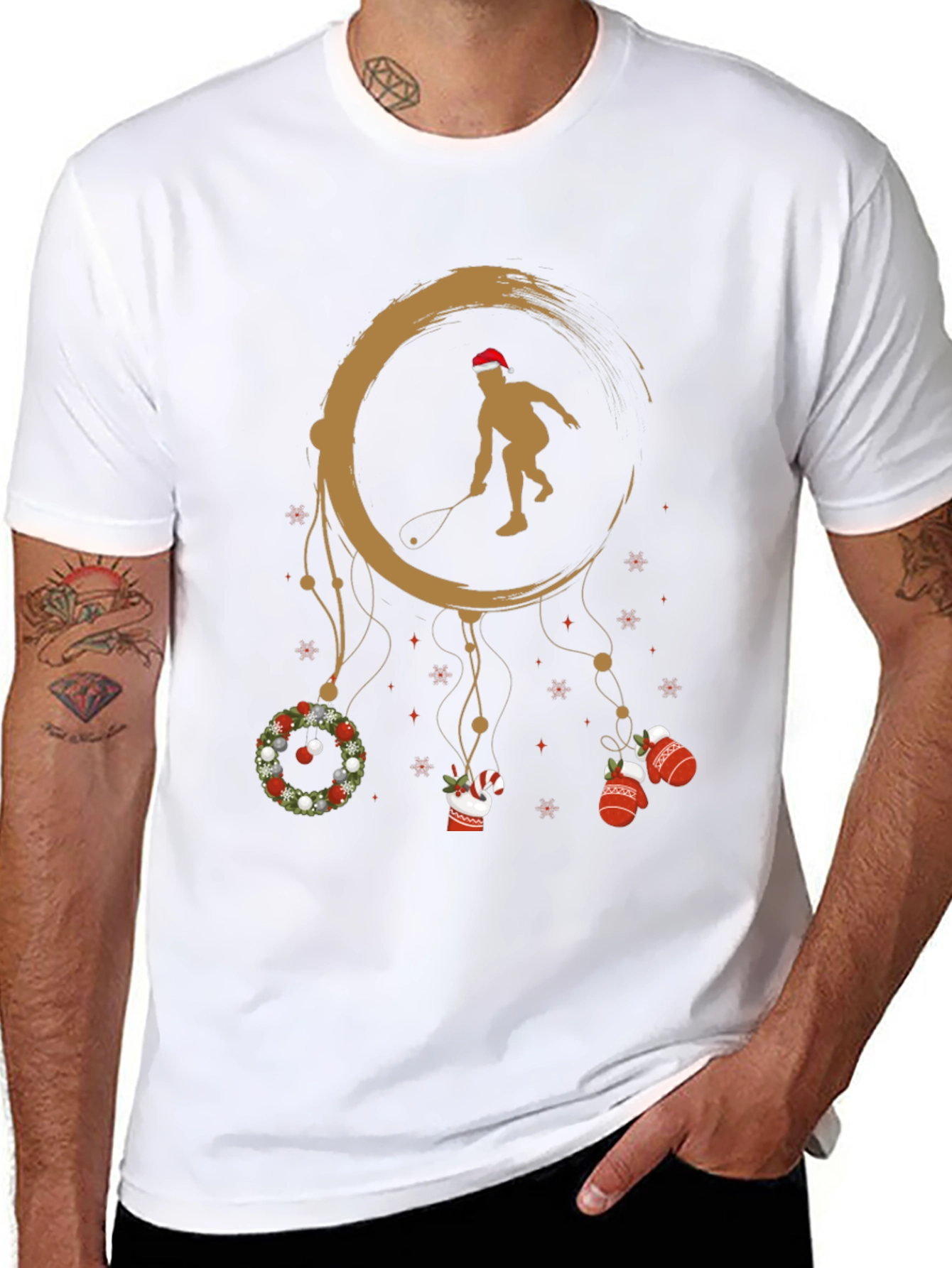 Festive Squash Player Graphic Tee