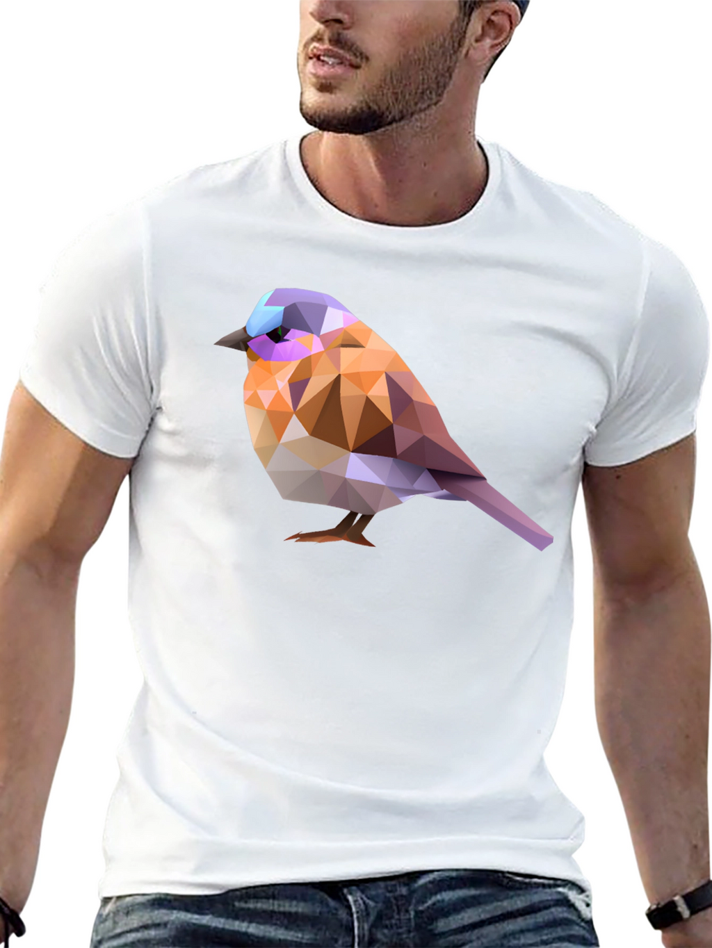 Geometric Bird T-Shirt - Abstract Art Tee