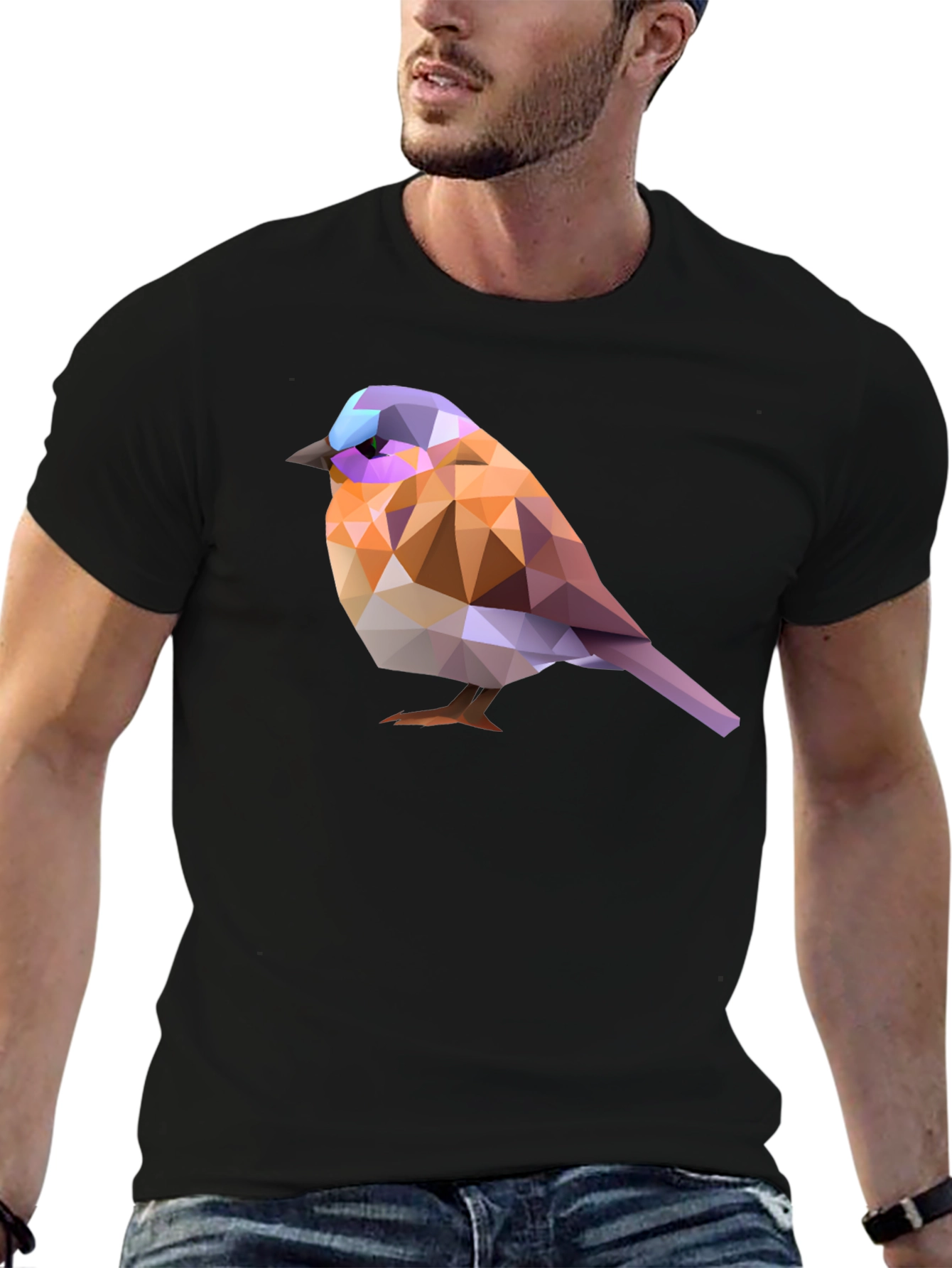 Geometric Bird T-Shirt - Abstract Art Tee