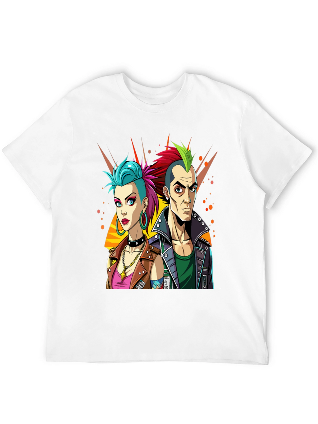 Punk Rock T-Shirt: Edgy Cartoon Couple Graphic Tee