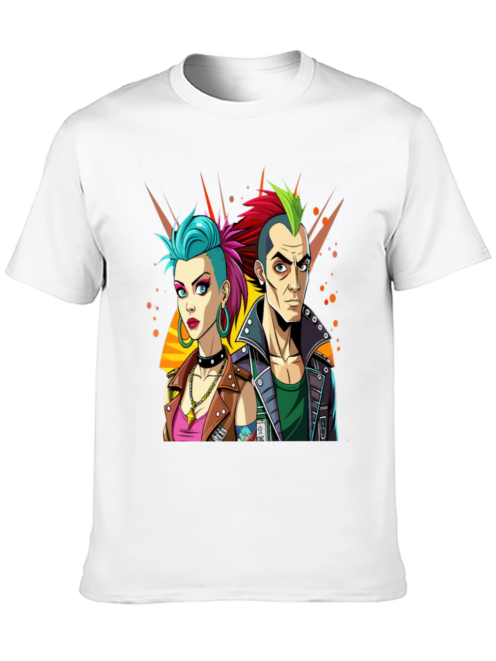Punk Rock T-Shirt: Edgy Cartoon Couple Graphic Tee