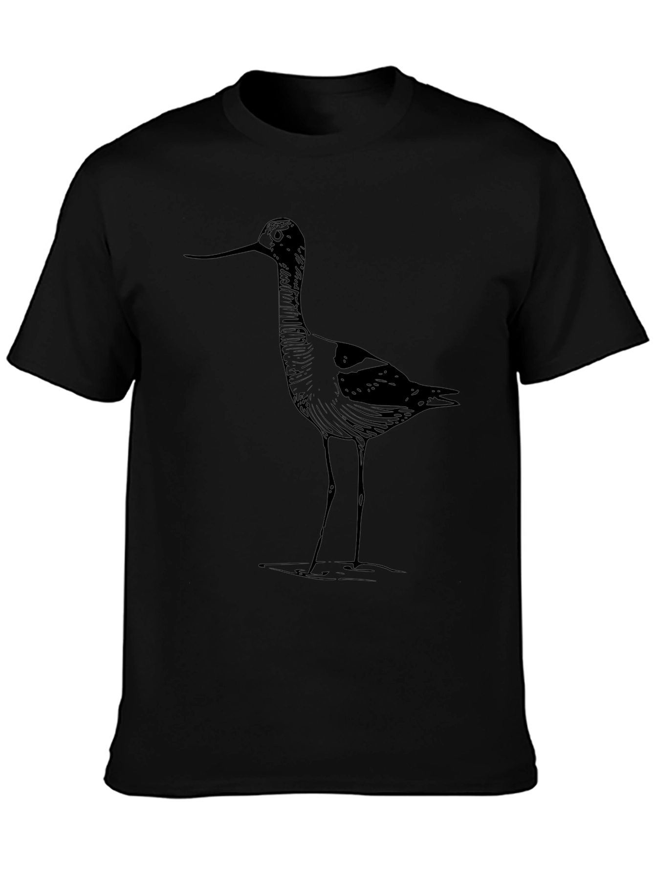 Mens Black T-Shirt with Bird Design