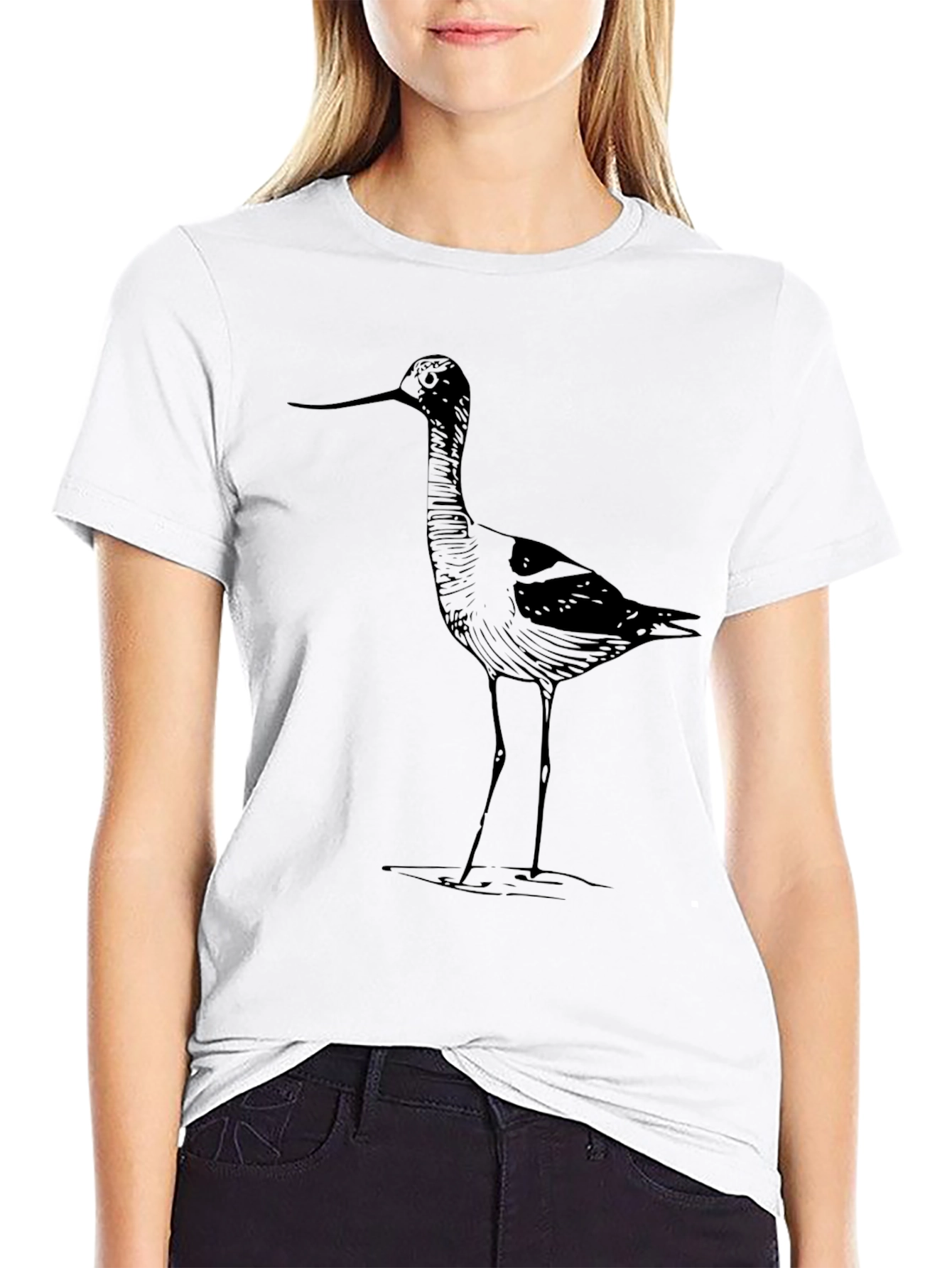 Mens Black T-Shirt with Bird Design