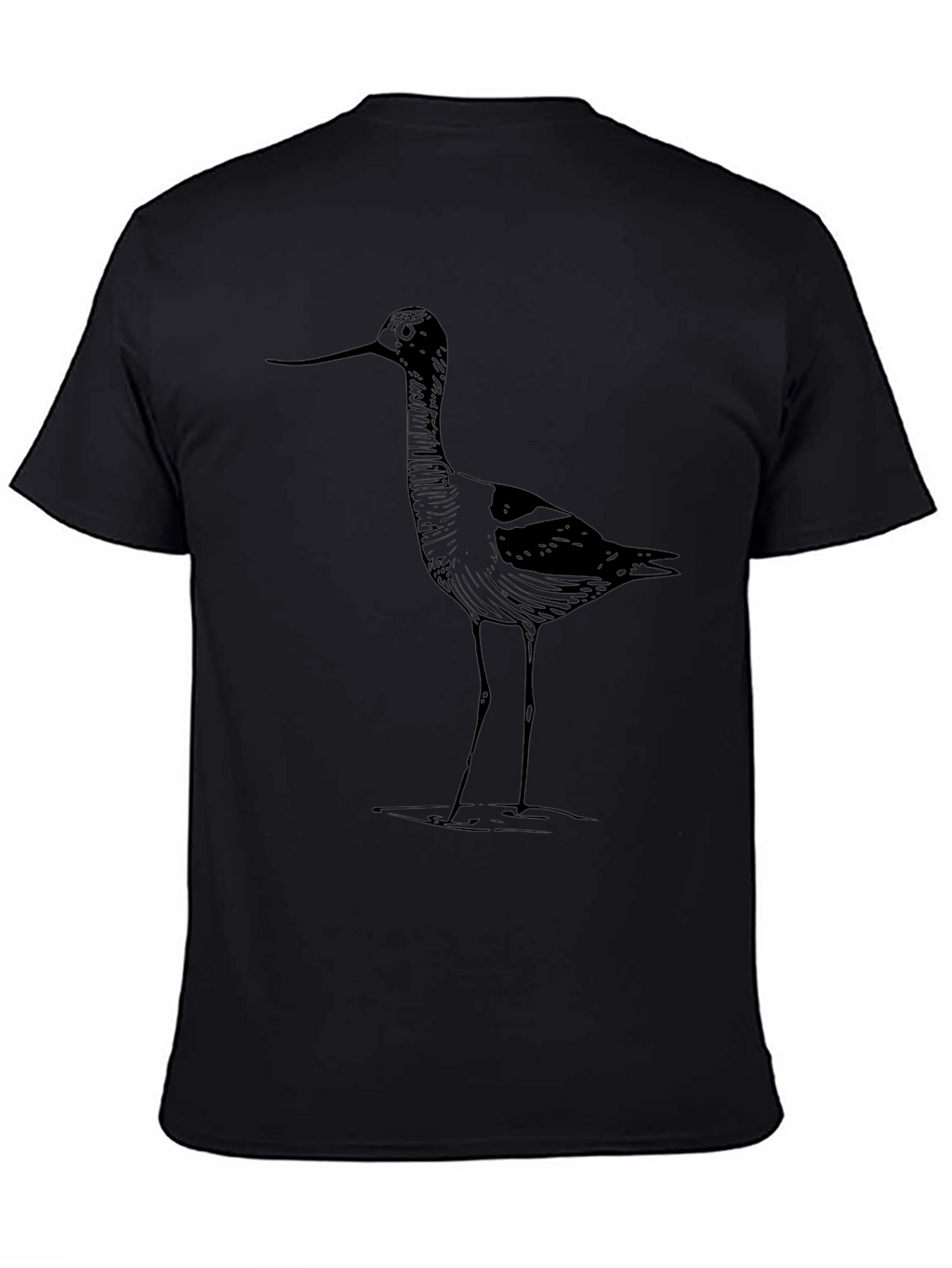 Mens Black T-Shirt with Bird Design