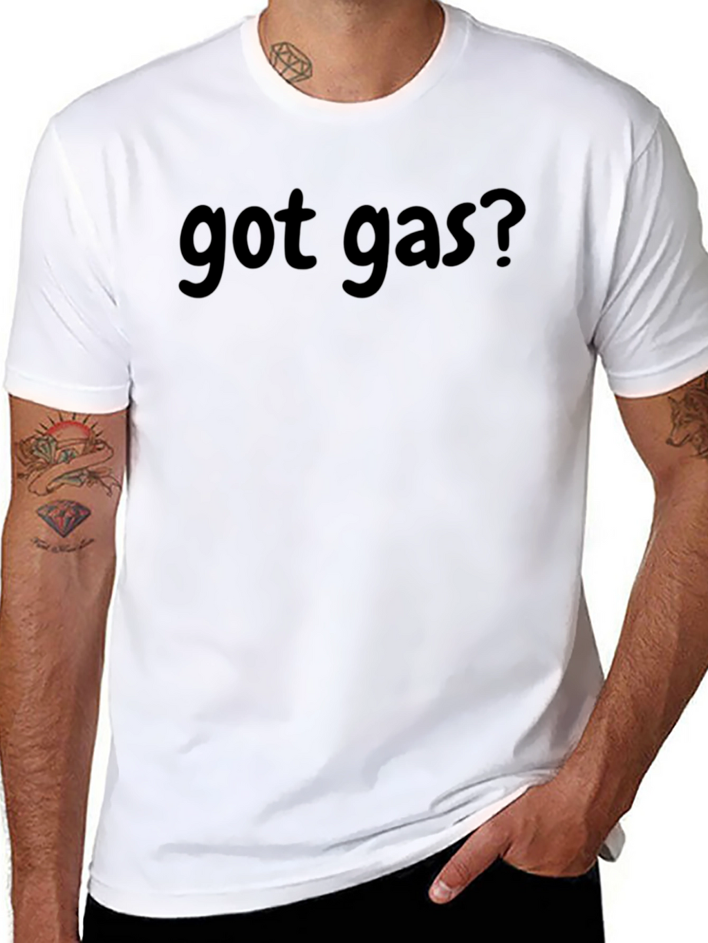 Got Gas? Black Cotton Blend Crew Neck T-Shirt