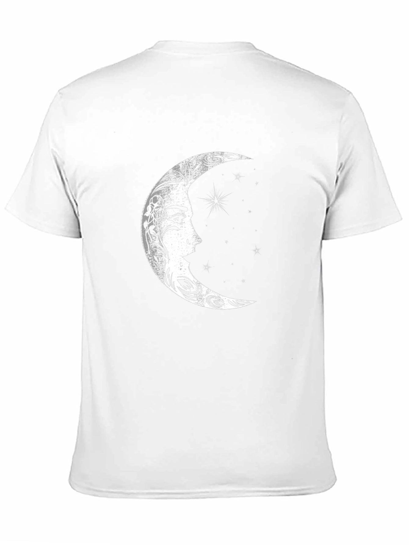 Celestial Moon Face Graphic Tee - Black