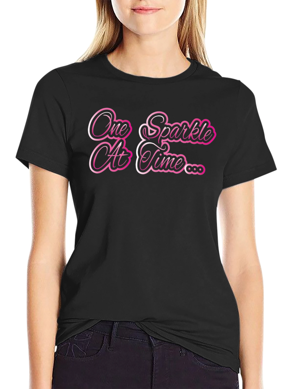 One Sparkle At A Time Black T-Shirt