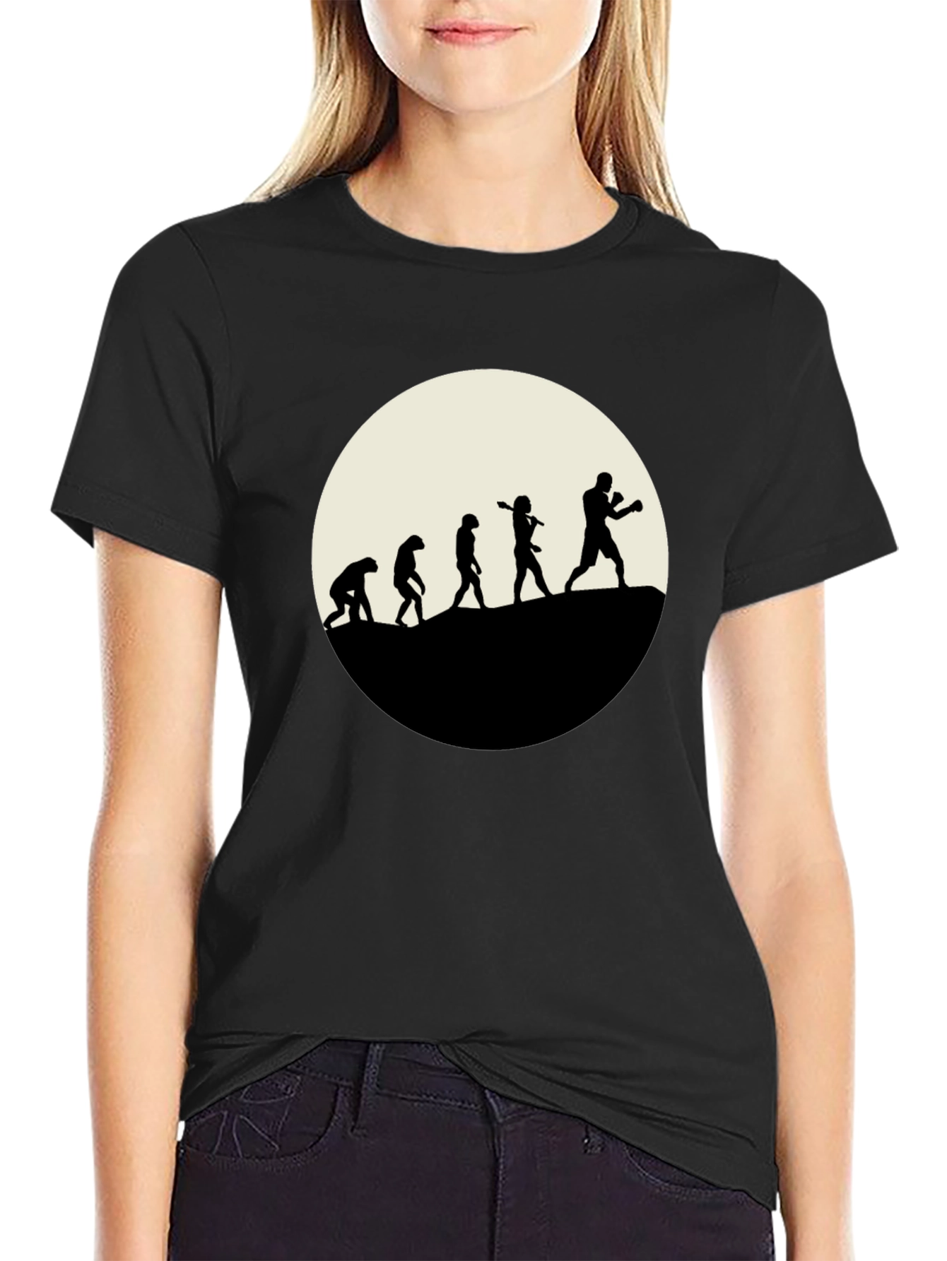 Boxing Evolution T-Shirt - Black Graphic Tee