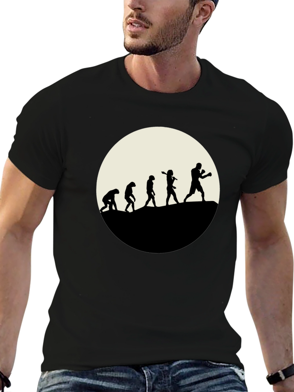 Boxing Evolution T-Shirt - Black Graphic Tee