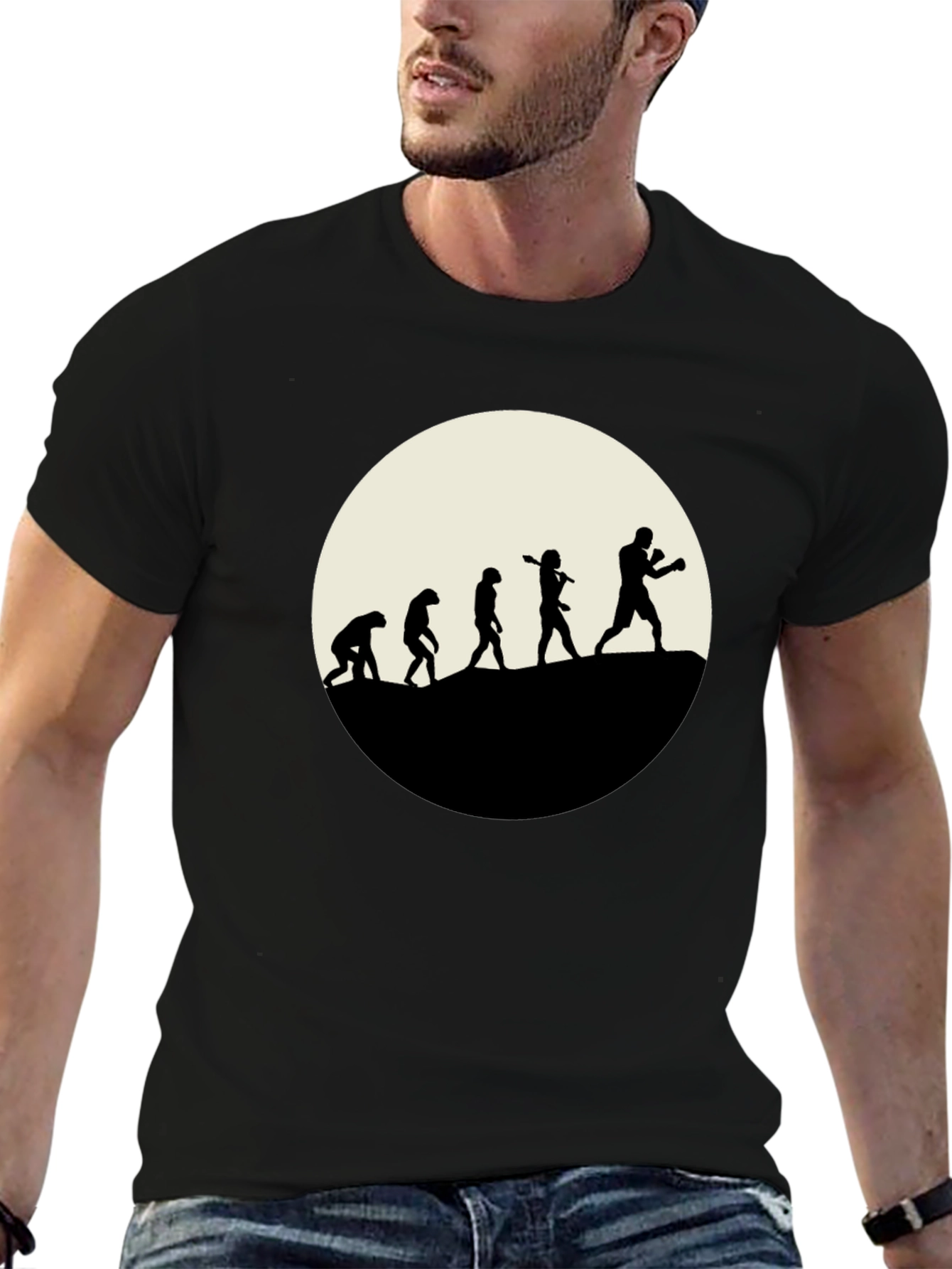 Boxing Evolution T-Shirt - Black Graphic Tee