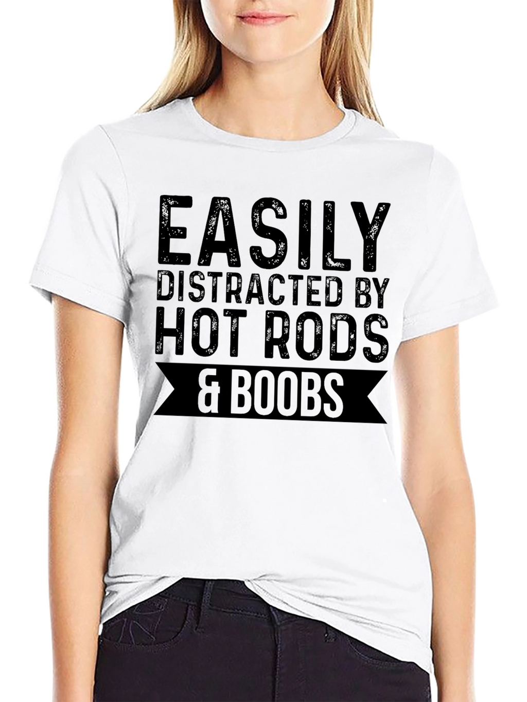 Easily Distracted Hot Rods & Boobs Graphic Tee