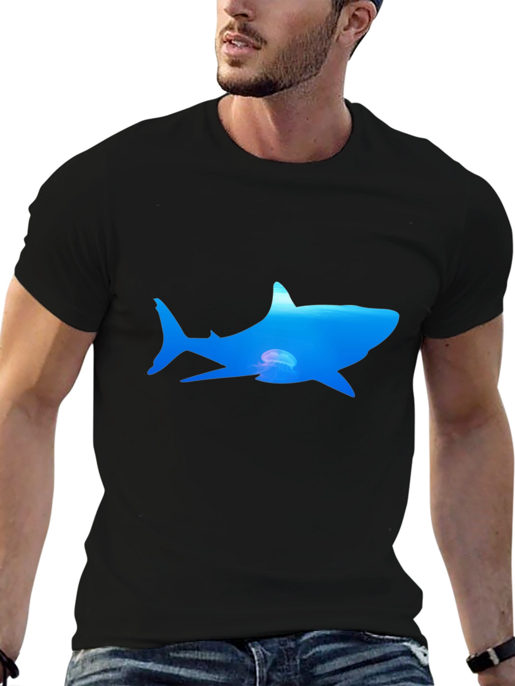 Ocean Shark Graphic Tee - Black