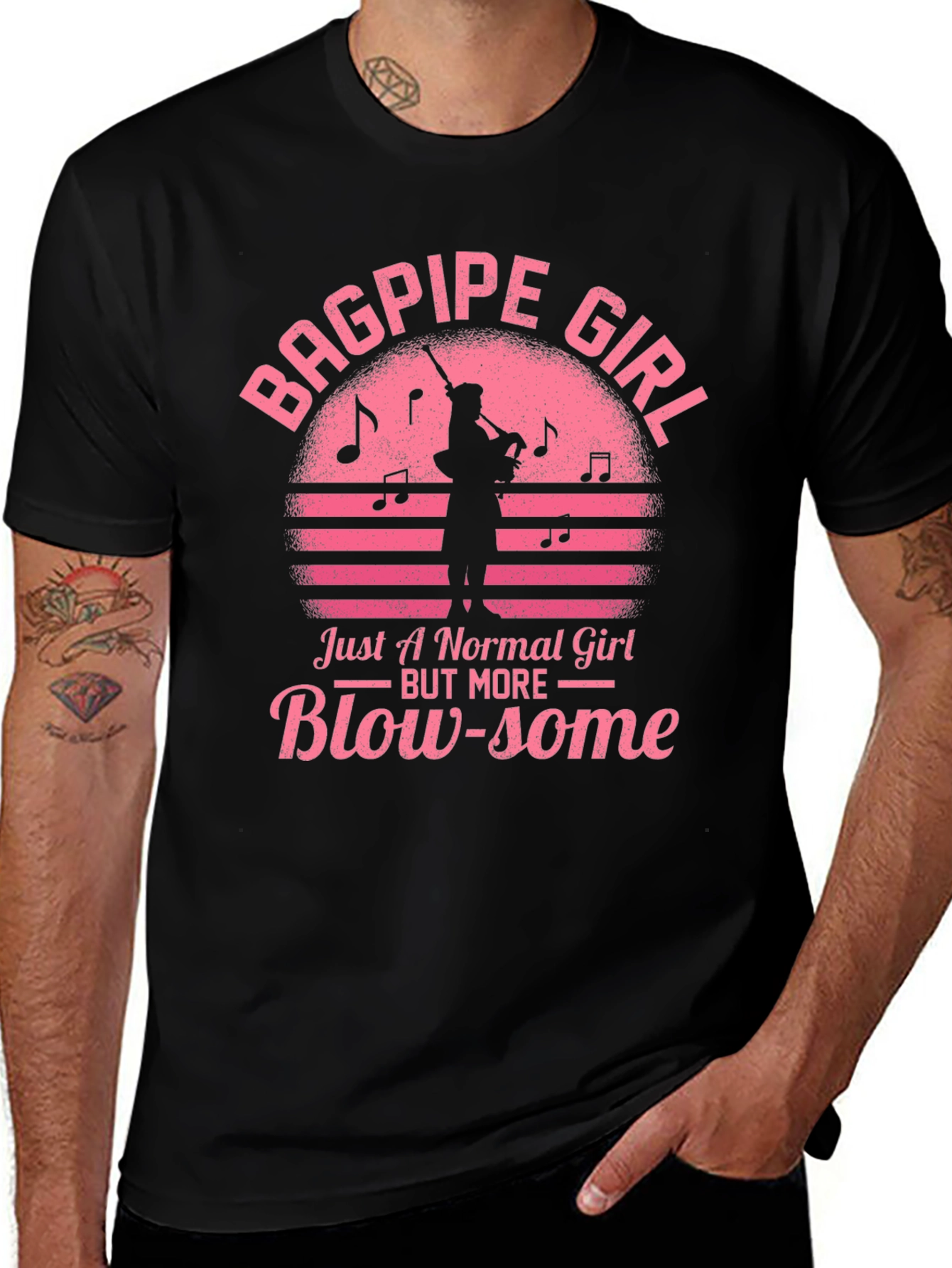 Bagpipe Girl T-Shirt - Blow-some Musician Tee