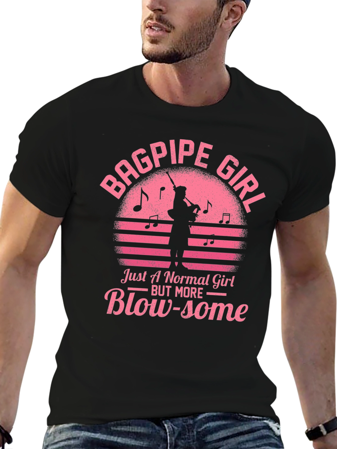 Bagpipe Girl T-Shirt - Blow-some Musician Tee