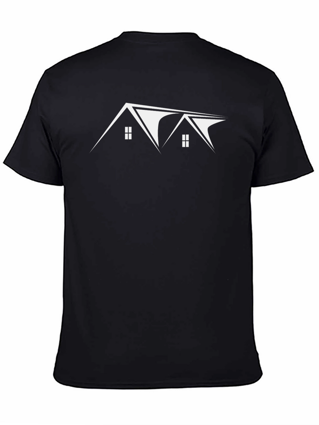 Modern House Graphic Tee - Black Cotton T-Shirt